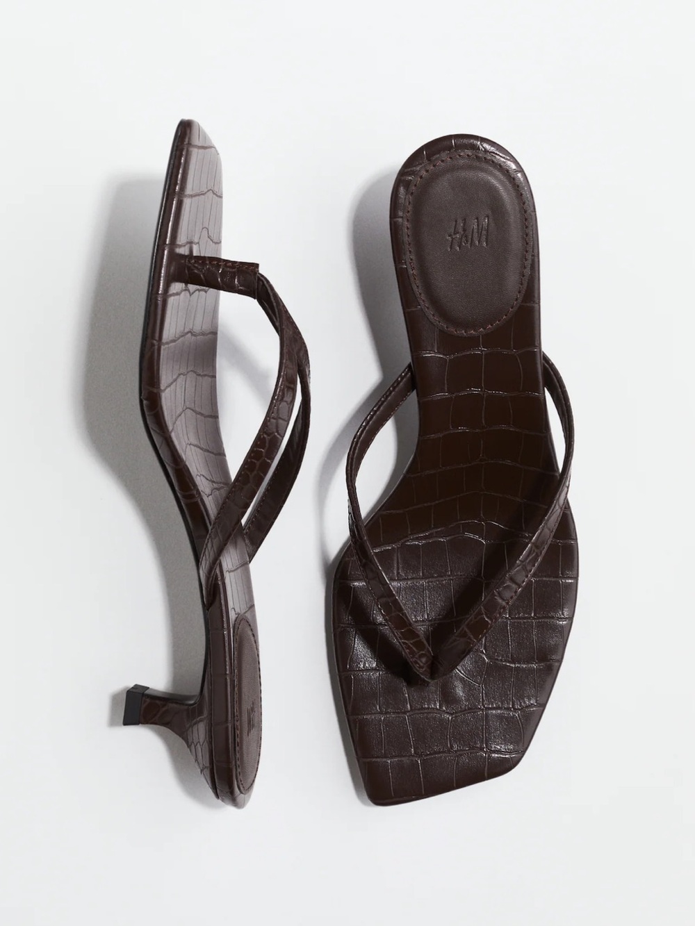 H&M Brown Croc Kitten Heel